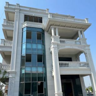 张掖 白麻花岗岩别墅外墙干挂效果展示