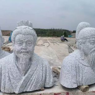 张掖 白麻花岗岩石材人物立体雕刻