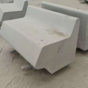 张掖 芝麻白花岗岩异形坐凳，石凳