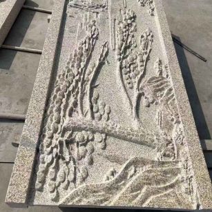 张掖 黄金麻雕刻板浮雕迎客松