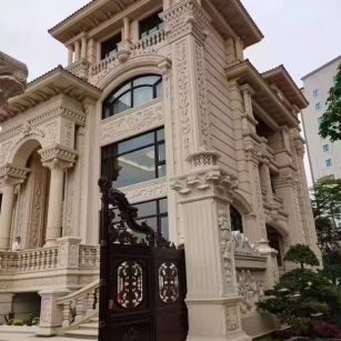 张掖 黄金麻花岗岩别墅外墙干挂效果展示