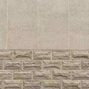 张掖 黄金麻自然面蘑菇石配荔枝面干挂