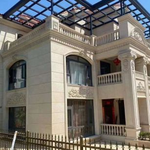 张掖 黄金麻花岗岩荔枝面别墅外墙干挂