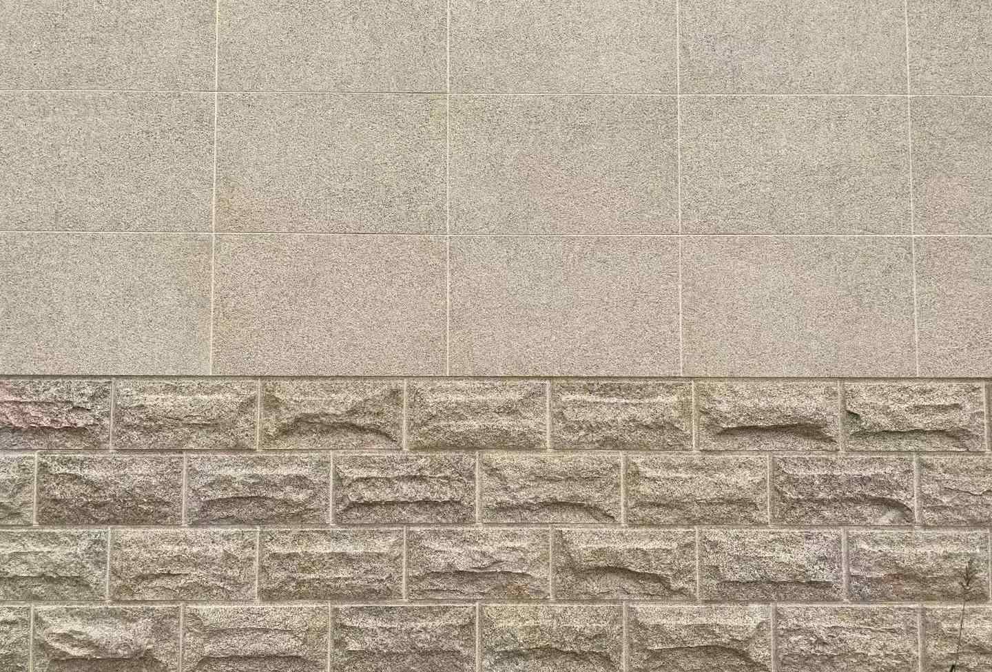 张掖 黄金麻自然面蘑菇石配荔枝面干挂