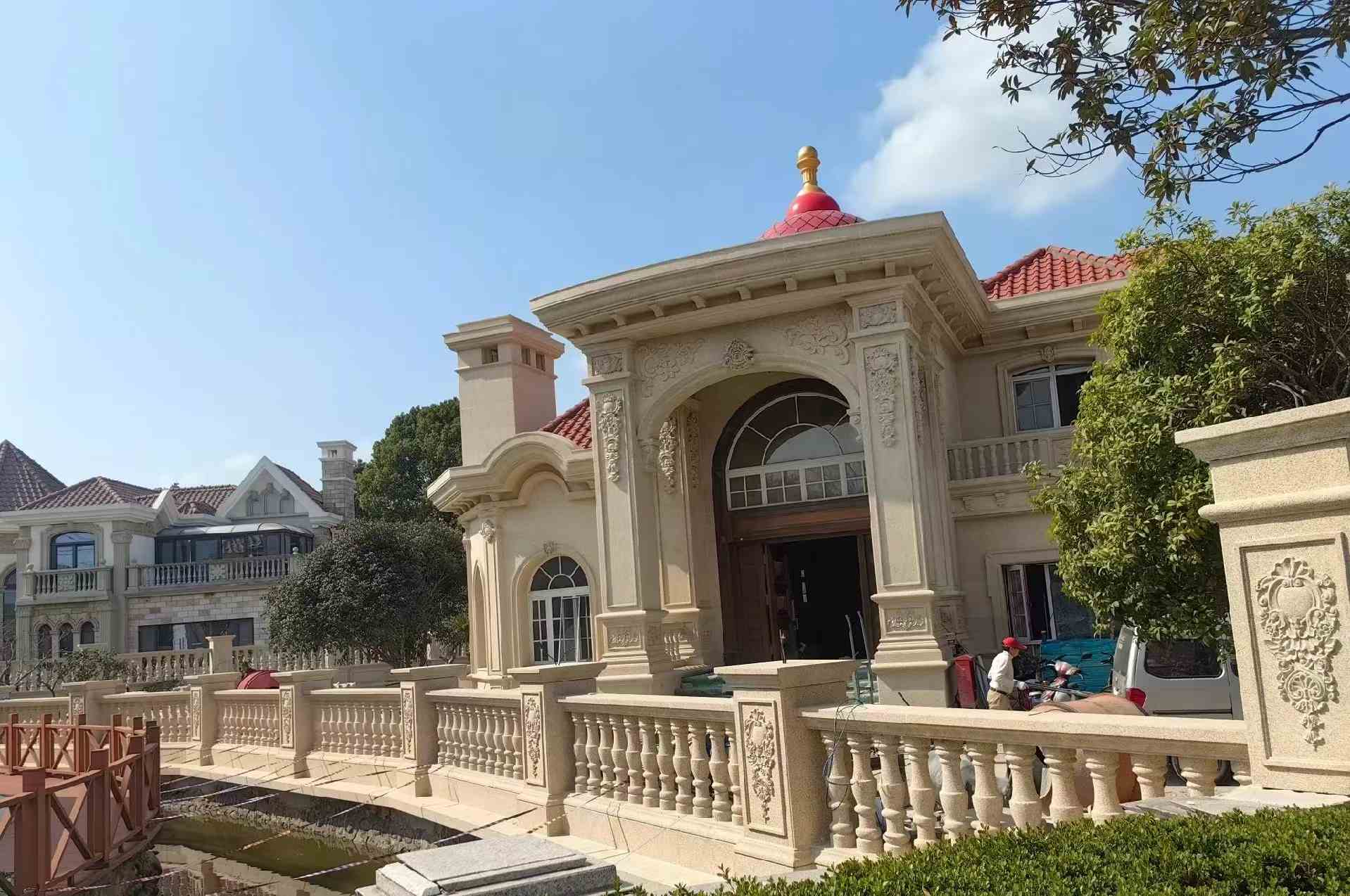 张掖 黄金麻花岗岩欧式别墅