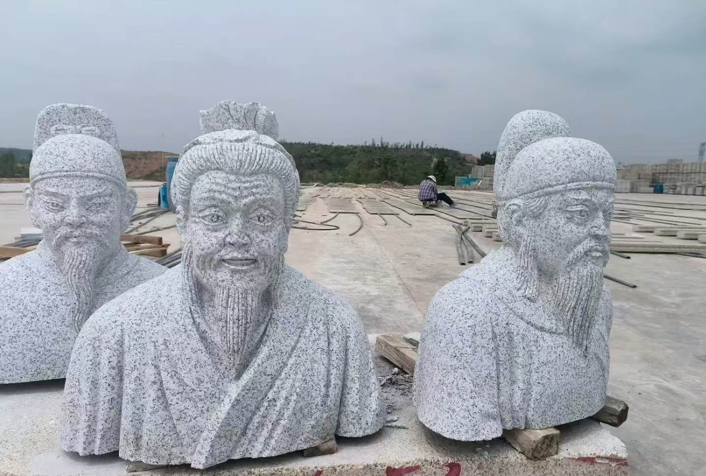 张掖 白麻花岗岩石材人物立体雕刻