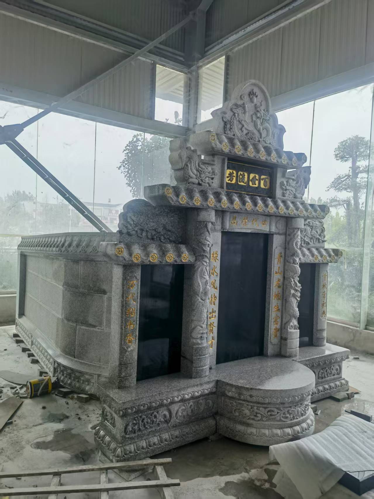 张掖 芝麻白墓碑效果展示图