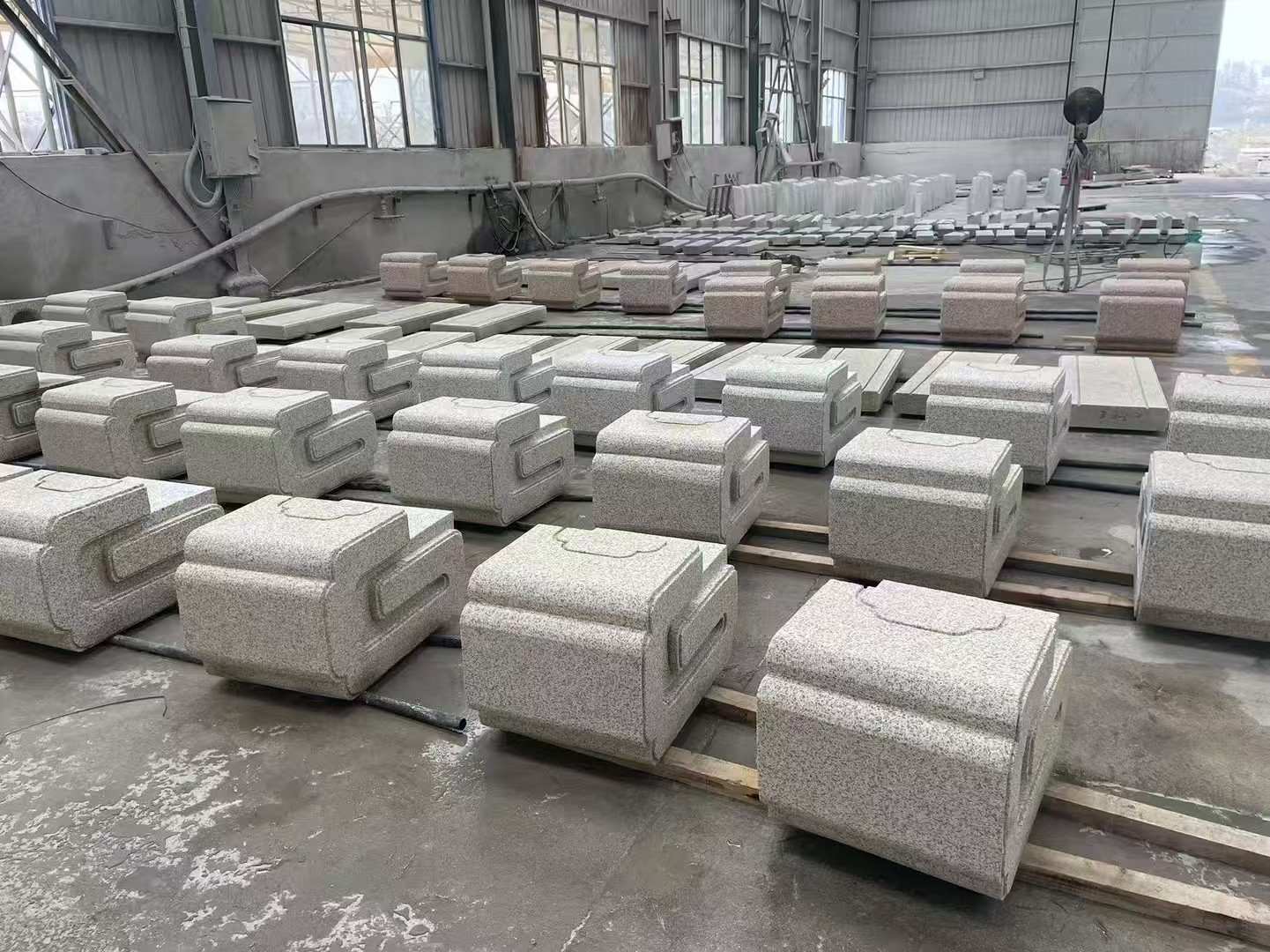 张掖 白麻花岗岩异形加工-石凳，坐凳